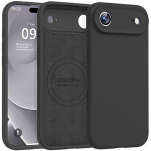 Ktele Magnetic for iPhone Air Case [Compatible with Magsafe] [Premium Silicone Satin-Smooth Touch] Slim Shockproof Anti-Scratch Microfiber Lining Case, 6.5 inch, Black