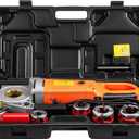 VEVOR Electric Pipe Threader, 2300W Pipe Threading Machine with 4 Dies 1/2" - 1 1/4", 110V Hand-held Pipe Threader Machine with Copper Motor, Portable Electric Pipe Threading Kit with Carrying Case