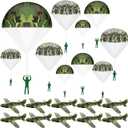 Jerify 20 Pcs Parachute Toys and Camouflage Foam Airplanes Set, Parachute Army Men Toys for Kids Army Hand Throwing and Foam Glider for Boys Gifts Outdoor Party Favors (Camouflage)