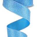 Craig Bachman Iridescent Glitter Satin Wired Edge Ribbon, 1.5 Inch x 10 Yards (Robins Egg Blue)