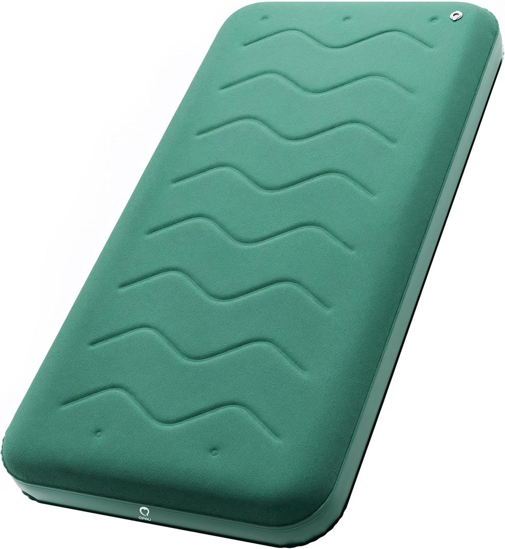 QPAU Twin Size Air Mattress Camping Pad 9" Thick R810 Insulated Inflatable Mattress with Foam Comfort & Foot Pump, Twin Air Mattress for Camping, Road Trips, and Home Guests (Single)