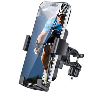 amzluv Bike Phone Holder Mount, Secure Handlebar Phone Mount Holder for Bike and Motorcycle, Suitable for iPhone and 4.5-6.8" Smartphones, Black