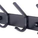 WEBI Coat Rack Wall Mounted,4 Coat Hooks for Hanging Coats,Heavy Duty Metal Hook Rack Hook Rail Coat Hanger Wall Mount for Clothes Entryway Jacket,C-CBG04,Black