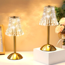 Liliful 8 Pcs Cordless Table Lamp Rechargeable Touch LED Small Gold Portable Battery Operated USB-c Desk Lamp 3 Color Dimmable for Bedroom Living Room Dining (Gold,Rose Style)