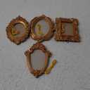 4 Pcs Mini Picture Frames Small Vintage Gold Photo Frames Antique Oval and Rectangle Photo Frame Set for Christmas Wall Tree Home Wedding Gallery Arts Display Decor Antique Style Hanging Ornaments