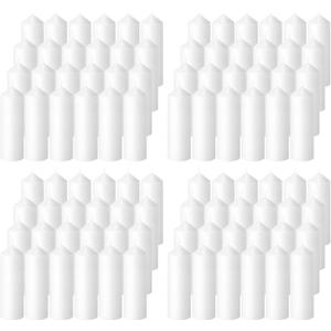 MTLEE Set of 40 White Pillar Candles 2x4 Inch Dripless Unscented Candle Bulk Large Clean Burning Smokeless Dinner Candles Long Burning Decorative Candles for Home Wedding Party Spa Bath