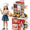 Kids Kitchen Set, 88PCS Play Kitchen Set for Toddlers 3-5, Cooking Stove,Toys Accessories with Light and Sound, Pretend Kitchen Toys Birthday Gifts Playset for Girls 1 2 3 4 5 Year Old