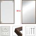 Wood Bathroom Mirror, 40"x24" Walnut Wall Mirror for Over Sink