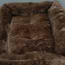 long rich HappyCare Textiles Sleeping Cloud Bolster Pet Cushion/Bed Brown 30" by 20"