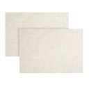 GSHLLO 2 Pcs Faux Leather Placemats Waterproof Rectangle Place Mats Non Slip Dining Room Placemat Wipeable Washable Table Mats Double Sided Placemats for Dining Tables Beige