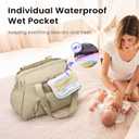 VONAL Diaper Bag Tote, Large 24L Diaper Bags Waterproof Hospital Bag for Labor Delivery, Travel Diaper Tote Baby Bag (Grey)