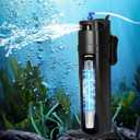 Aquarium Filter U-V for 40-150 Gallon, 400GPH Fish Filter with 9W U-V Double Light Green Water and Algae Submersible Powerful Clean Pump for Turtle Tank Saltwater Freshwater Crystal Green Killing