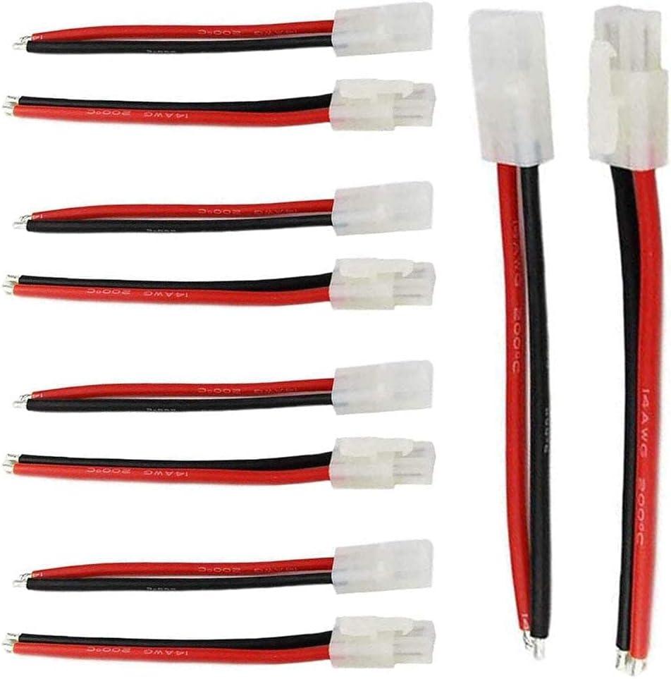 YLP 5pairs Tamiya Plug Male Female Connector Adapter Cable 14awg 10cm for RC Car Lipo Battery Charge
