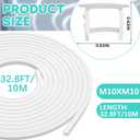Baquler Flexible Silicone LED Channel 32.8ft/10m White 16x16mm DIY Waterproof Neon Rope Strip Light Tube for 12mm LED Strip Lights for Indoor Outdoor Living Room Kitchen Wall Decor Customizable