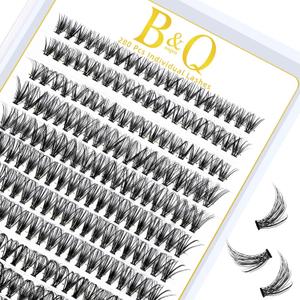B&Q Lash Clusters 280PCS Natural Eyelash Clusters 30D D 15mm Individual Lash Wispy Eyelash Extension with Soft Thin Band Classic Look Pestaas Postizas Comfortable DIY at Home(30D-D-15mm)
