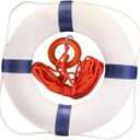 20 Inch Pool Safety Foam Life Preserver Throw Ring, Outdoor Throwable Flotation Device Boat Safety Equipment with 30 Meter Floating Lifesaving Rope, Safety Hook, Grip Ring and Reflective Tape, 19.69"L x 19.69"W
