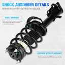 271130 271131 Front Struts Suspensions w/Coil Spring for 11-14 Chrysler 200 (2.4L L4 Sedan), 08-14 Dodge Avenger (2.7L / 3.6L V6 Sedan FWD), 07-10 Sebring (2.7L / 3.5L V6 Sedan), Strut Shock Absorbers