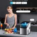 GoveeLife Smart Ice Maker Countertop, Portable Ice Machine with Voice Control, 9 Ice Cubes in 6 Minutes 3 Sizes, 26lbs/24Hrs, Self Cleaning RGB Lights, Quiet Ice Maker with Scoop for Kitchen Silver