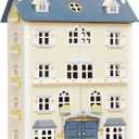 Le Toy Van - Palace House Large Wooden Doll House | Great As a Gift | 5 Storey Wooden Dolls House Play Set - Suitable for Ages 3+ (Yellow and Blue)