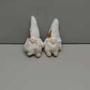 Set of 2 Christmas Gnomes Xmas Winter Decorations Reindeer Handmade Elf Dwarf Figurines for Home Kitchen Farmhouse Tiered Tray Holiday Festival Party Scandinavian Tomte - White