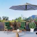 Outdoor Chair Cushions Set of 2, 42x21x4 Inch Patio Cushion for Dining/Rocking Chairs, High Back Soft Seat Pad with Ties, Indoor Outside Use, Fade-Resistant & Waterproof, Dark Green