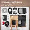 Navaris Compression Packing Cubes Set of 8 - Compressible Travel Bags for Packing Many Sizes - Lightweight Compression Travel Organizer Suitcase Carry On Luggage Backpacks - Black