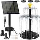 Solar Water Fountain for Bird Bath Upgrade Solar Panel Adjustable Flow Water Fountain 2W 7V Solar Powered Water Pump for Water Feature Small Pond