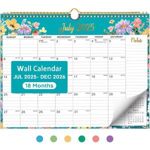Desk Calendar 2025-2026, AgePlace Large 22" x17" Wall Calendar 2025 Covers June 2025 - December 2026, Monthly Desktop Calendar with Different Watercolor Artwork for Each Month for Home & Office School