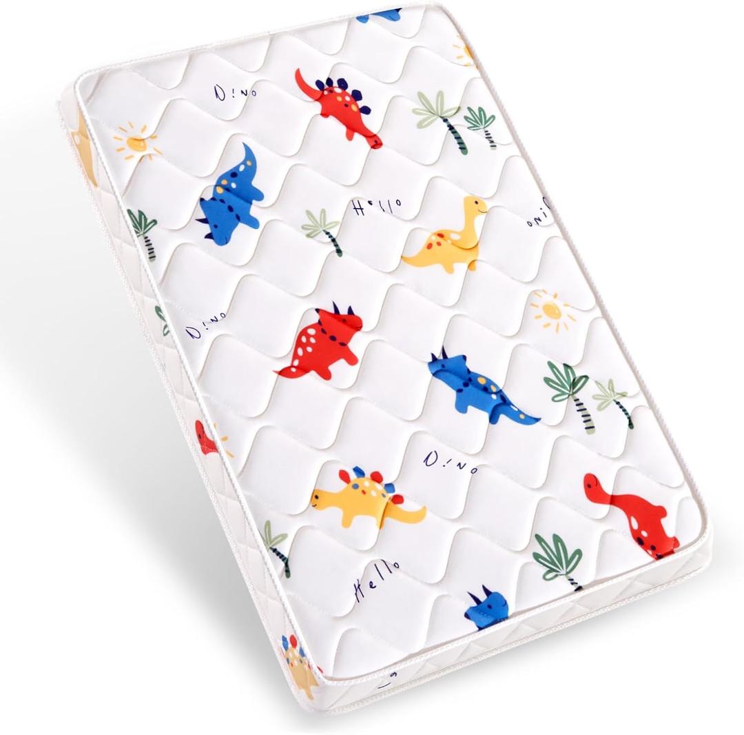 Pack and Play Mattress 38" x 26" x 1.5", Firm Support and Comfort Foam, Soft Playard Mattress for Babies and Toddlers, Baby Essentials Items (Dinosaur)