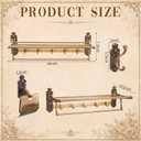 4-Pieces Vintage Bathroom Hardware Set 24 Inch Foldable Wall Mounted Towel Rack with Hooks, Toilet Paper Holder & 2 Wall Hook, Antique Brass Finish, Carving Design for Home, Hotel or Guest Bathroom