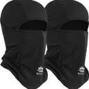 Balaclava Face Mask Sun UV Protection Breathable Full Head Mask for Men Women Skiing Cycling (6 3/4-7 1/2, 2 Packs - Black)