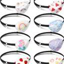 Eurzom 8 Pcs Eye Patches for Kids Adjustable Single Eyepatch Reusable Cute Girls Boys Patch with Elastic Strap for Left or Right Eye Patch, Various Patterns(Fresh Style)