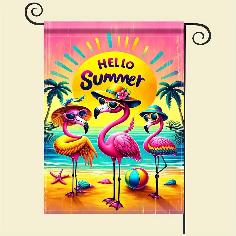 2 x Tomhong Garden Flag Patriotic Eagle Summer Beach 12x18 lnch Double Sided Outdoor Yard Bannerfor 4th of July Coastal Holiday Tropical Drinks Seasonal Home Decor