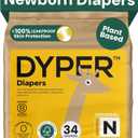 DYPER - Baby Diapers Hypoallergenic Cloth Alternative Day & Overnight Protection - Made with Plant-Based* & Skin-Friendly Ingredients - Size 0 (34 Count)