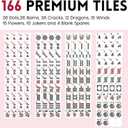 American Mahjong Tile Set,166 White Tiles Mahjong Set,4 Colors Mahjong Racks,Travel Mahjong Set with Red Carrying Bag, 1.2" x 0.9" x 0.5"