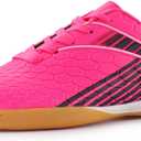 Hawkwell Kids Athletic Indoor Comfortable Soccer Shoes(Toddler/Little Kid/Big Kid) (012-pink) Size 1 Little Kid