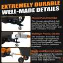 Upgraded 4-in-1 ATV/UTV Trailer Hitch with 2-Inch Receiver Tube, Multi-Purpose Tow Adapter, 1-7/8-Inch & 2-Inch Dual Ball Mount, Includes Pin & Clip, MAX 6,000 LB GTW, Matte Black