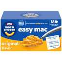 Kraft Easy Mac Original Mac & Cheese Macaroni and Cheese Dinner Microwavable Dinner, 18 ct Packets, BB Date: 31/10/2025