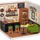Rolife DIY Miniature Plastic House Building Set Toys Playset with LED Suitable for Mini Figures Construction Toys Diorama Kit Gifts for Teens Adults (Leisurely Cheers Bar)