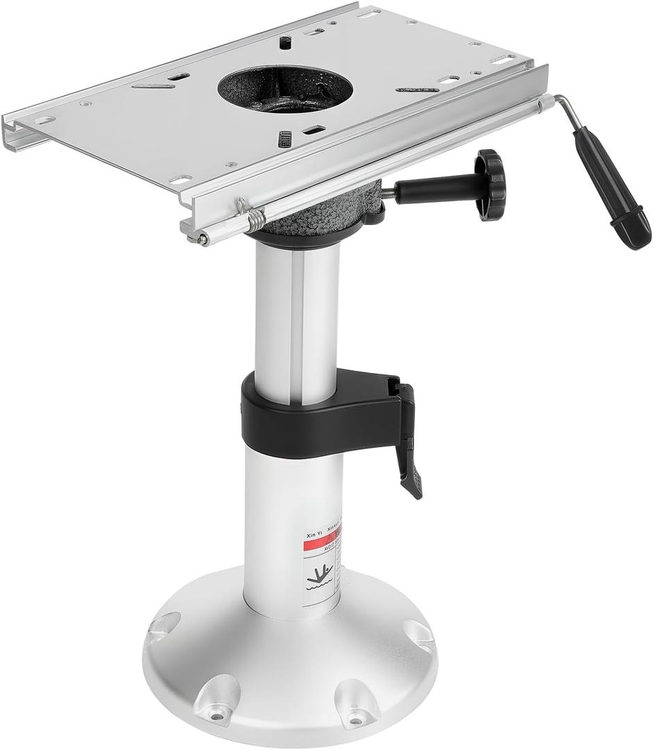 Boat Seat Pedestal Kit with Slide & Swivel, Adjustable 13.5"18" Height, High-Grade Aluminum Locking Captain Chair Base for Boat Seats & Pedestals