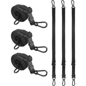 48 Inch Adjustable Carabiner Bungee Cords with 190 Lbs Max Break Strength - Adjust from 28" to 48" - Heavy Duty Flat Carabiner Bungee Straps with Upgraded Hooks for Tents, Cargo, Luggage, etc (4 Pcs)