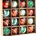3.15 Christmas Balls Ornaments - 16PCS Plastic Christmas Tree Balls, White Green Silver and Red Hanging Decorations, Shatterproof Ornaments for Christmas