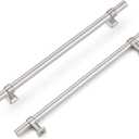 knobelite 5Pack 8-4/5 inch Hole Centers Brushed Nickel Cabinet Handles Stainless Steel Kitchen Cabinet Pulls Hardware Pull Handle for Cabinets Dressers Closets (Center to Center: 8.8inch)