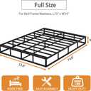 Full Size Box Spring Bed Base 9 Inch, 3000lbs Heavy Duty Box Spring Full Metal Mattress Foundation with Fabric Cover, Tool-Free Easy Assembly, Noise Free