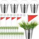 4 Sets Golf Party Table Centerpieces Decorations Includes Mini Golf Balls Iron Bucket Flags 24 Artificial Grass for Birthday Sport Themed Party Decorations