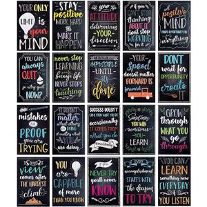 Juvale 20-Pack 13x19 in Motivational Classroom Posters - Chalkboard-Style Wall Decor, Classroom Decor, Bulletin Board Decorations, School Supplies for Teachers, Growth Mindset Posters