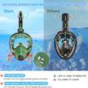 Full Face Snorkel Mask for Adults Teen, Snorkeling Gear with Detachable Camera Mount, Panoramic 180 View, Anti-Fog Anti-Leak Snorkling Set for Man and Women