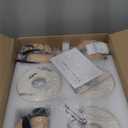 Modern Cement Pendant Lights White Chandelier Wooden Ceiling Lights for Bedroom Dining Room Living Room Kitchen Island bar（3 Pack）