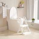 Toddler Potty Training Toilet Seat-Alongside Foldable Potty Train Chair Adapter, Potty Seats with Steps Ladder for Toddlers Kids, Boys, Girls, Child, Baby, and Must-Haves Portable Step Stool Supplies