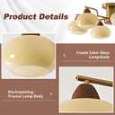 KCO Lighting Retro Antique Brass Flush Mount Ceiling Light Mid Century Modern 6 Light Gold Chandelier Glass Globe Sputnik Chandelier for Living Room Dining Room